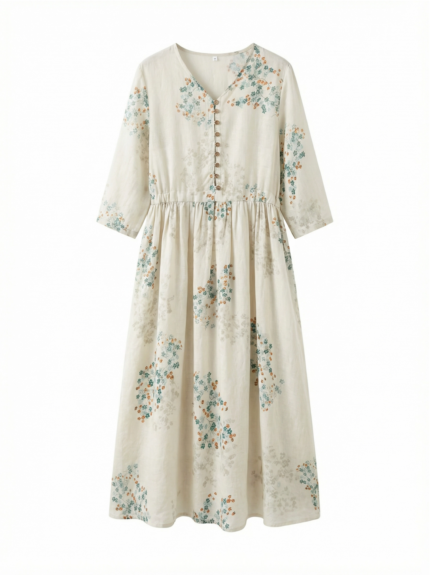 Botanisk Linne Klänning